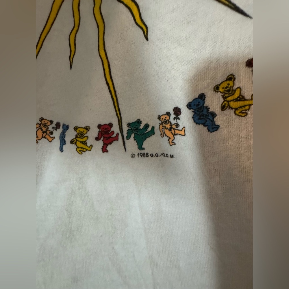 Vintage Grateful Dead Dancing Bears Sun Tee Hanes Heavyweight - Picture 6 of 6